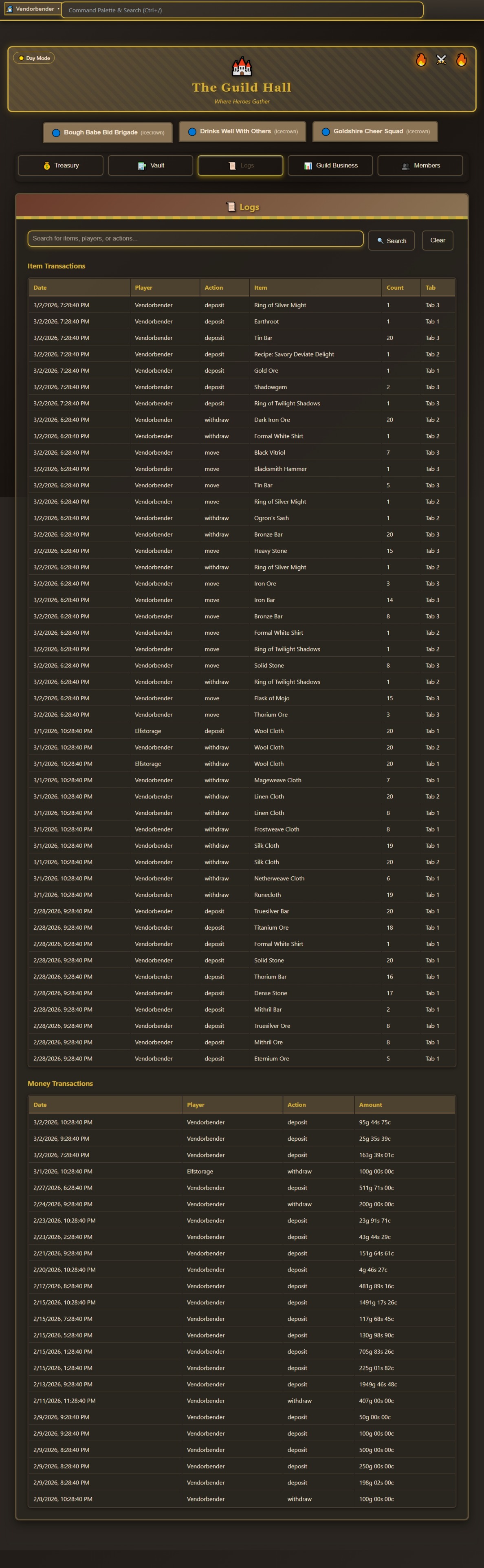 17.3   Guild Hall   Logs